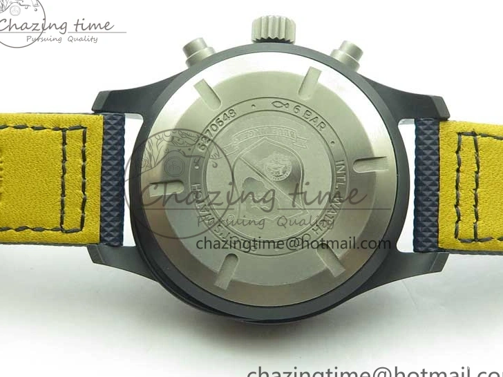 MIROTIME 0304 Reliable Pilot Chrono Blue Angels Black Ceramic ZF Best Edition on Blue Leather Strap A 7088